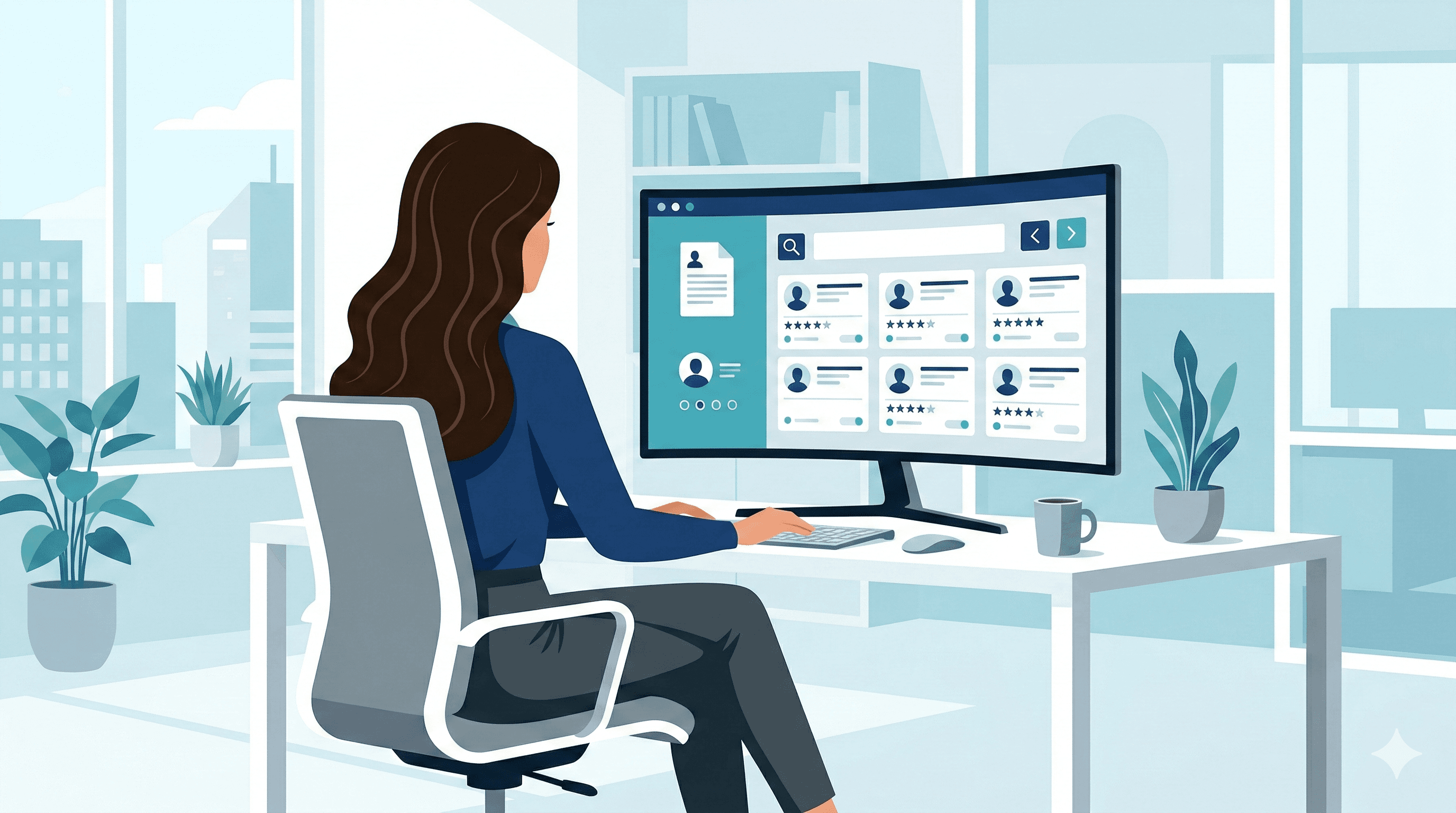 illustration: AI recruiting agents automating early-stage hiring